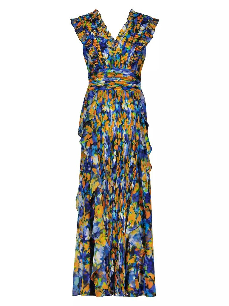 商品BCBG|Printed Pleated Ruffle Gown,价格¥3715,第1张图片