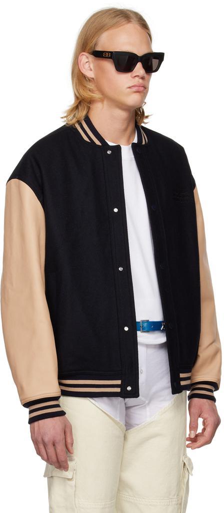 商品Tommy Jeans|黑色 & 黄褐色棒球夹克,价格¥3795,第4张图片详细描述