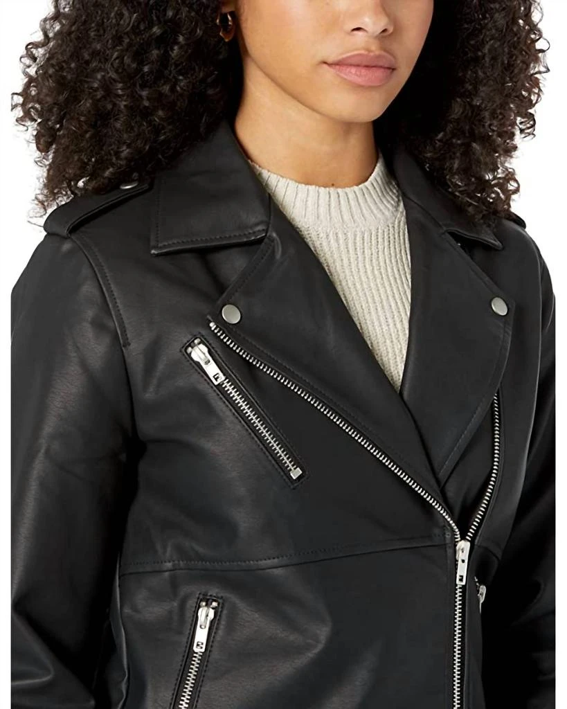 商品Steve Madden|Julie Oversized Moto Jacket In Black,价格¥502,第3张图片详细描述