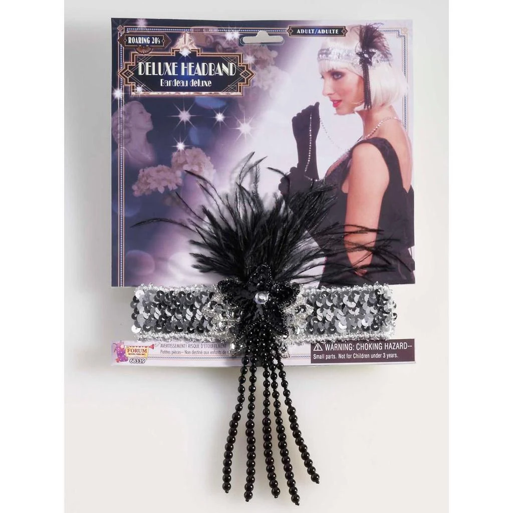 商品Forum Novelties Costumes|270978 20s Deluxe Flapper Headband - Silver,价格¥159,第1张图片