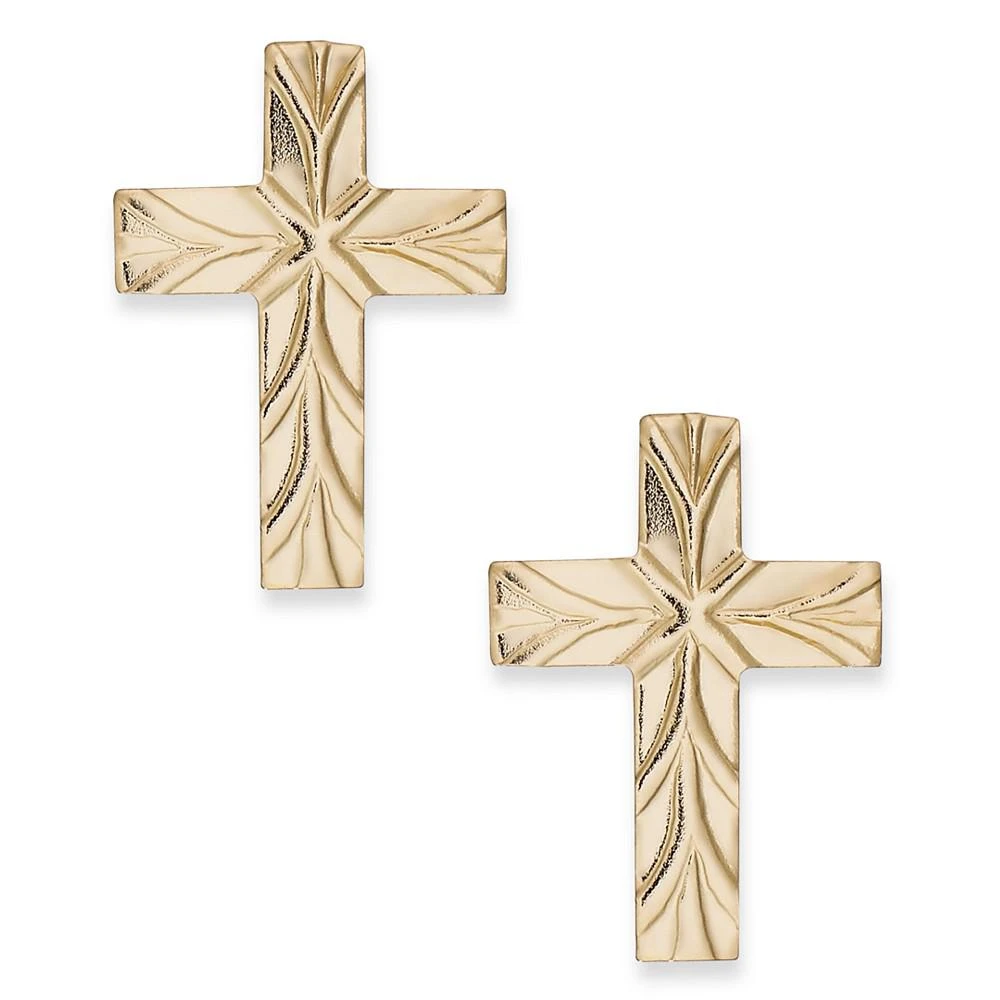 商品Italian Gold|Cross Stud Earrings in 10k Gold,价格¥415,第1张图片