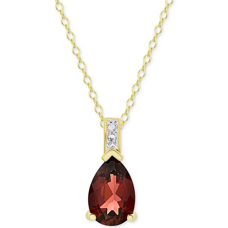 商品Macy's|Rhodolite Garnet (1-3/4 ct. t.w.) & Diamond Accent Pendant Necklace in 14k Gold-Plated Sterling Silver,价格¥163,第1张图片