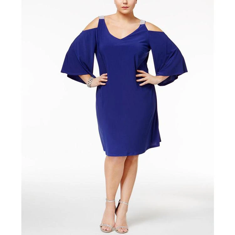 商品MSK|Plus Size Embellished Cold-Shoulder Dress,价格¥464,第1张图片