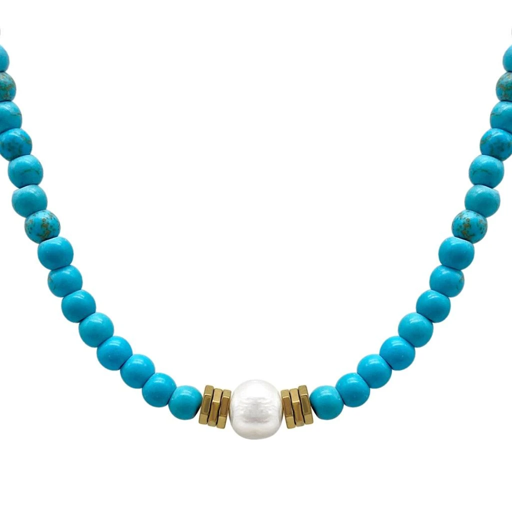 商品ADORNIA|Adornia Turquoise Beaded Necklace with Pearl,价格¥109,第3张图片详细描述