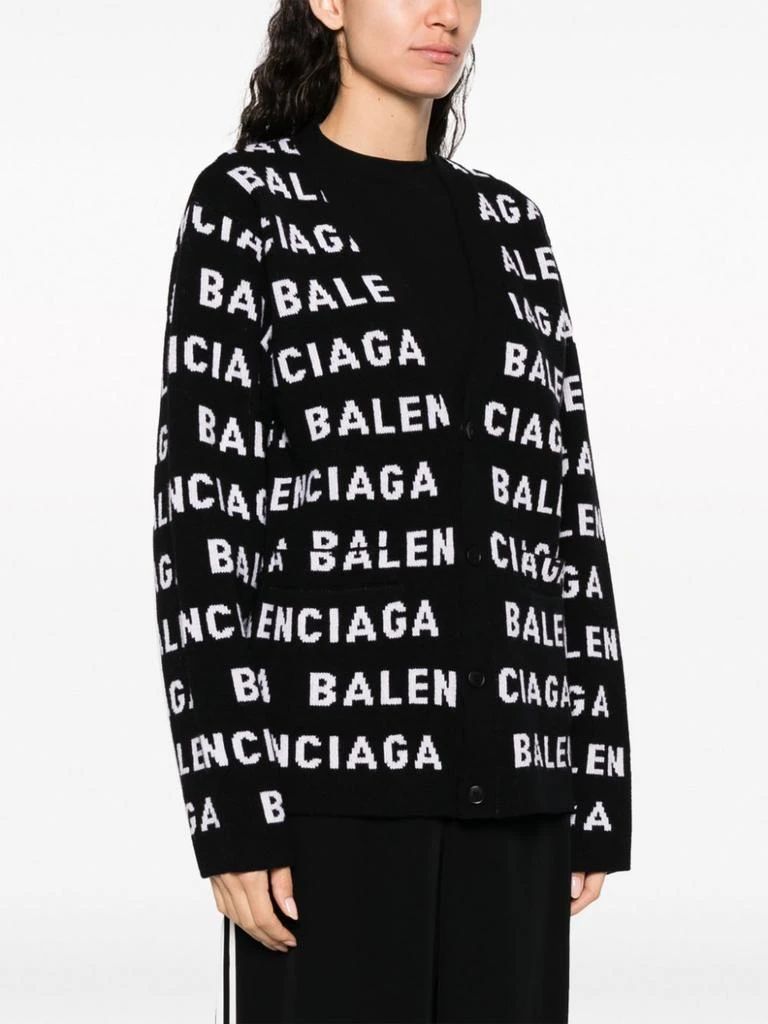 商品Balenciaga|BALENCIAGA - Allover Logo Wool Cardigan,价格¥9982,第5张图片详细描述