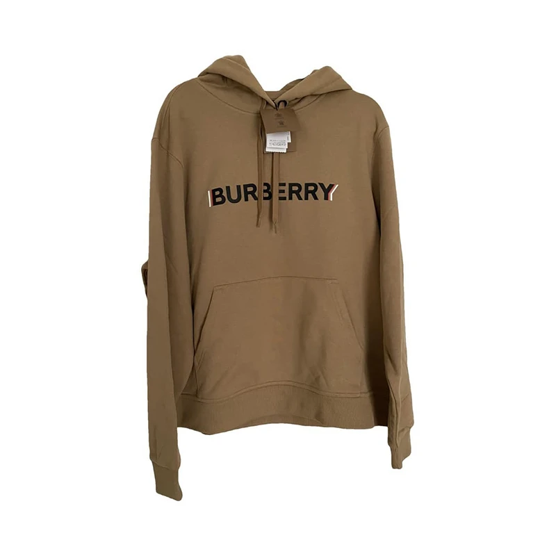 商品Burberry|BURBERRY/博柏利 女士驼色棉质徽标印花连帽休闲卫衣,价格¥1448,第1张图片