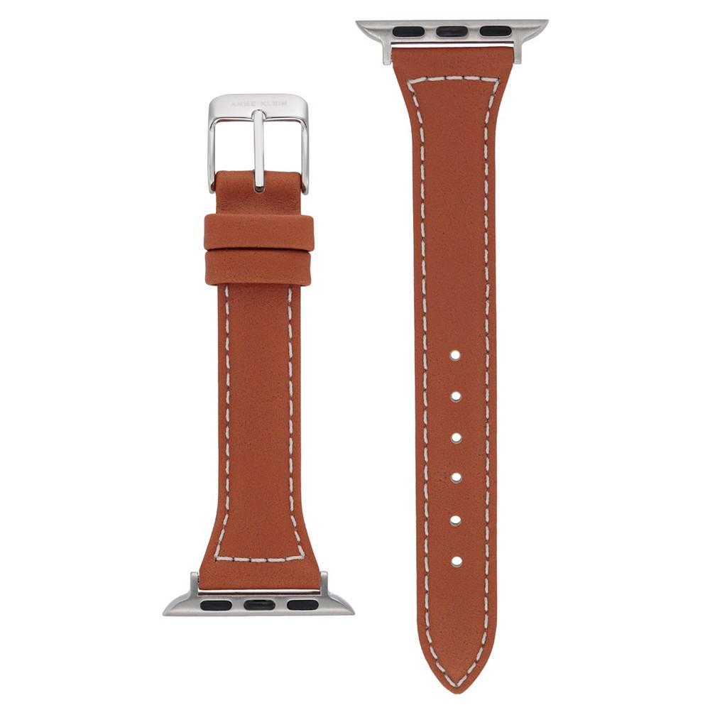 商品Anne Klein|38/40/41mm Apple Watch Band in Brown Premium Leather With Silver Adaptors,价格¥376,第5张图片详细描述