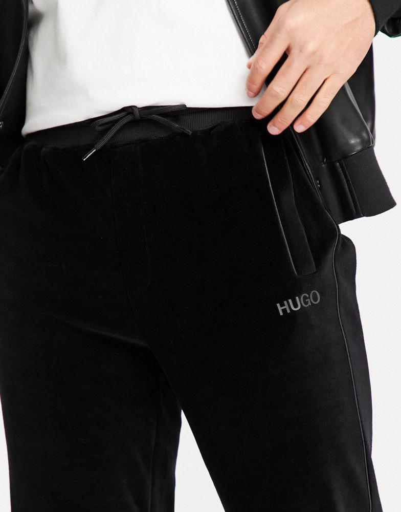 Hugo Dechi Velour track joggers in black商品第2张图片规格展示