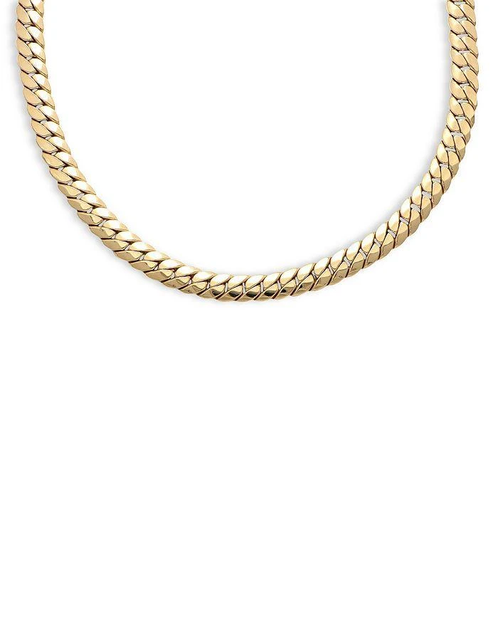 商品Alberto Amati|14K Yellow Gold Herringbone Curb Link Necklace, 18",价格¥25676,第1张图片详细描述