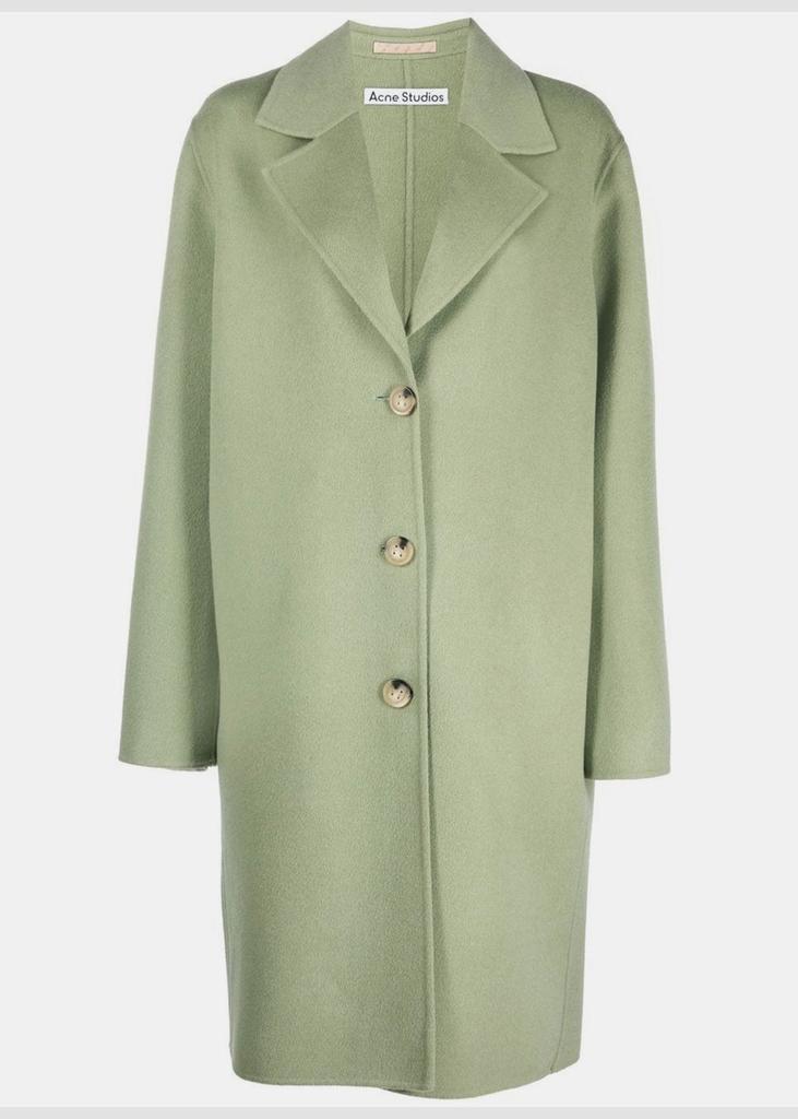 商品Acne Studios|Acne Studios Dusty Green Wool Coat,价格¥7055,第1张图片