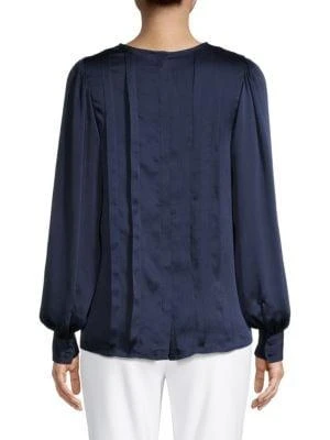 商品Tahari|Satin Pintuck Blouse,价格¥593,第2张图片详细描述