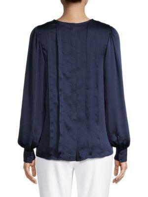 商品Tahari|Satin Pintuck Blouse,价格¥568,第4张图片详细描述