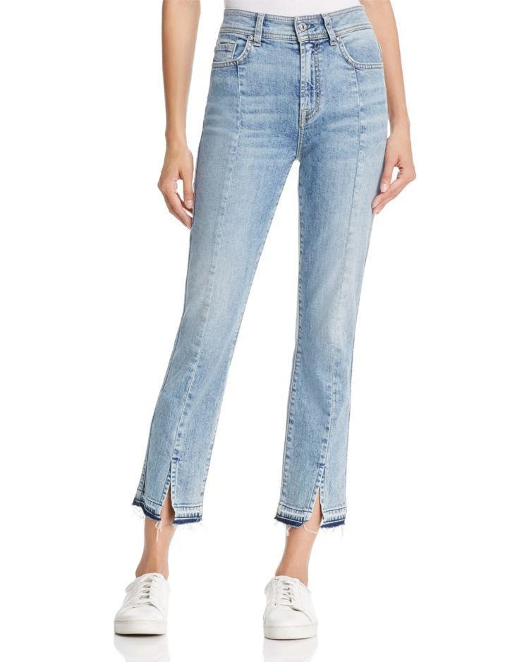 商品7 For All Mankind|The Ankle Split-Hem Skinny Jeans in Rockaway Beach,价格¥1713,第1张图片