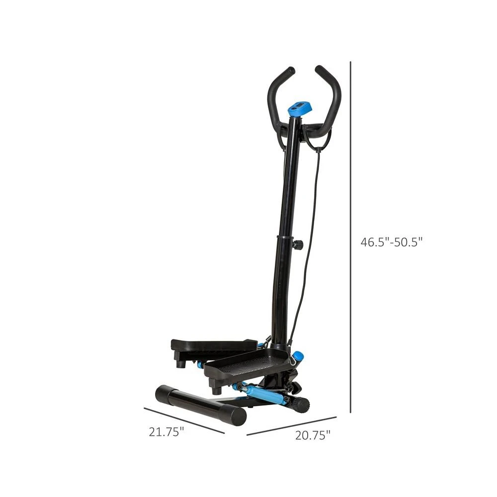 商品Soozier|Twist Stepper Machine with Resistance Bands, Adjustable Workout Fitness Equipment with Handle Bar and LCD Display for Home Gym Exercise,价格¥1108,第2张图片详细描述