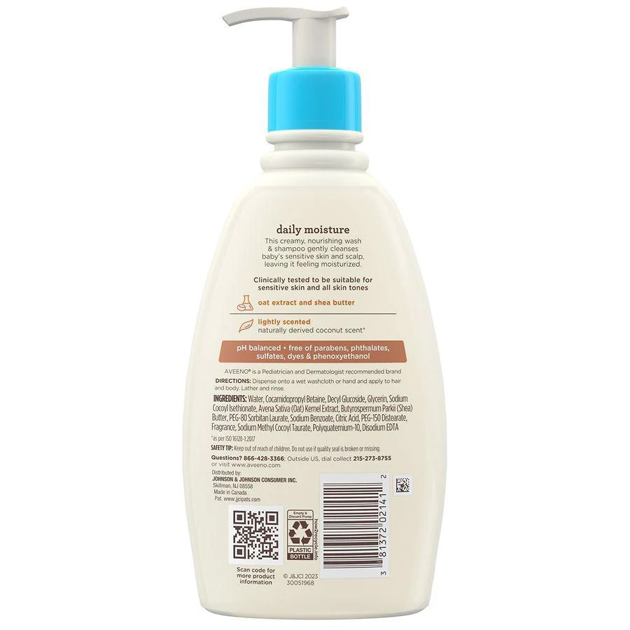 商品Aveeno|Baby Daily Moisturizing 2-in-1 Body Wash & Shampoo,价格¥83,第2张图片详细描述