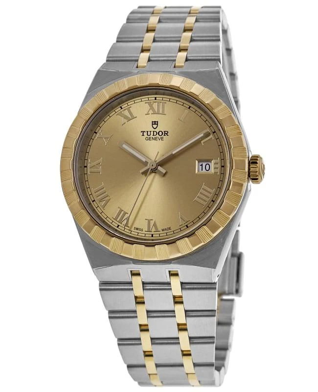 商品Tudor|Tudor Royal Automatic Champagne Dial Gold Bezel Steel Unisex Watch M28503-0003,价格¥27737,第1张图片