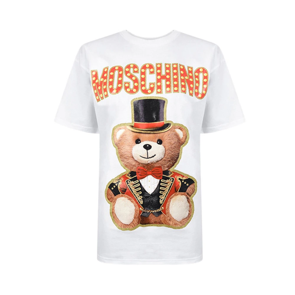 商品[国内直发] Moschino|MOSCHINO 米白色女士T恤 EV0702-0540-3001,价格¥486,第1张图片