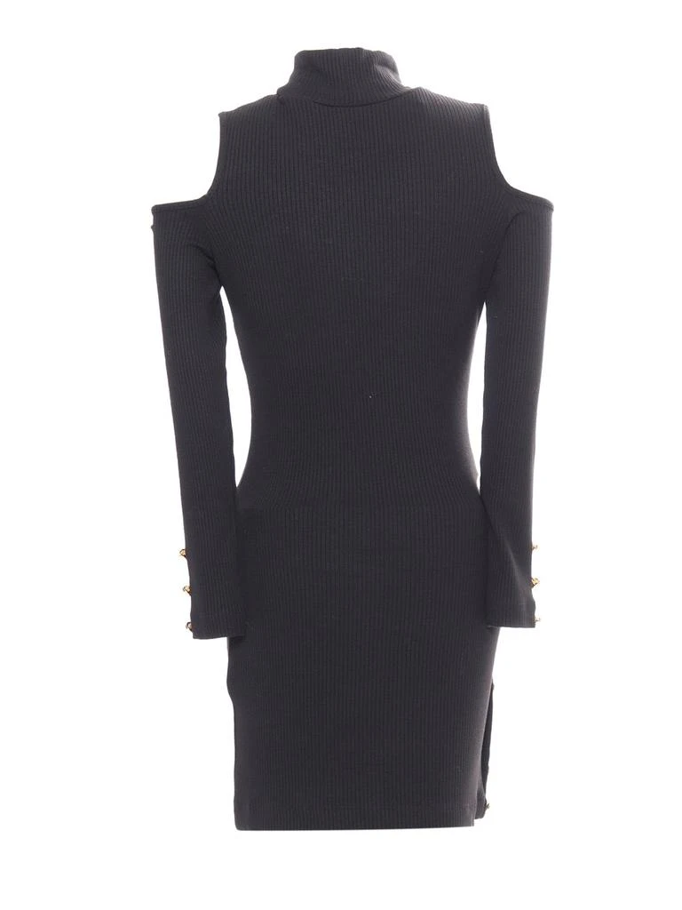 商品MONNALISA|Monnalisa Long-Sleeved Cut-Out Detailed Ribbed Mini Dress,价格¥708,第2张图片详细描述