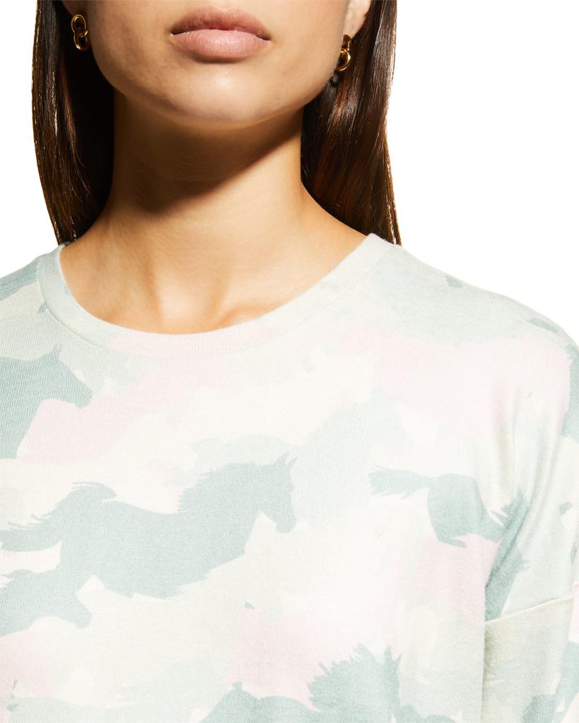 Country Camo Horse-Print Crewneck Sweatshirt商品第5张图片规格展示