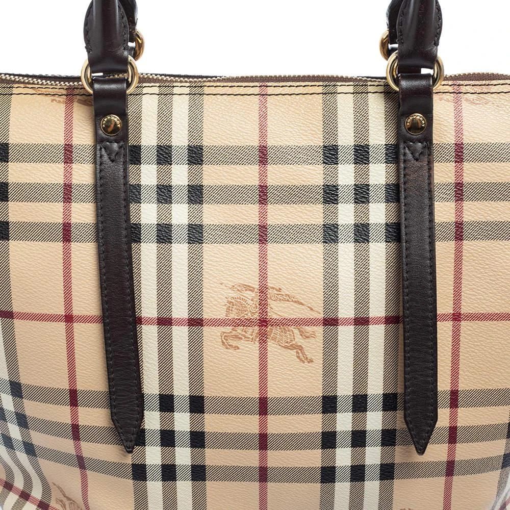 商品[二手商品] Burberry|Burberry Beige/Brown Haymarket Check PVC and Leather Small Salisbury Tote,价格¥2932,第5张图片详细描述