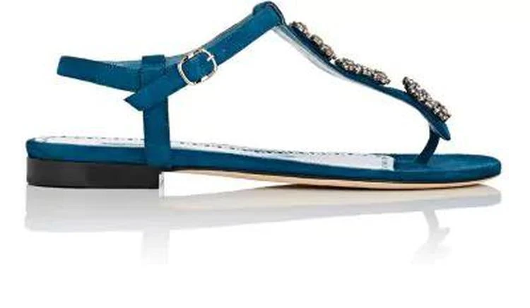 商品Manolo Blahnik|Ottolinasan Suede Thong Sandals,价格¥4454,第1张图片