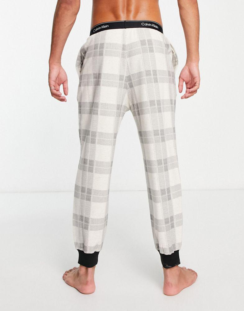 Calvin Klein co-ord lounge jogger in grey/ cream check商品第4张图片规格展示