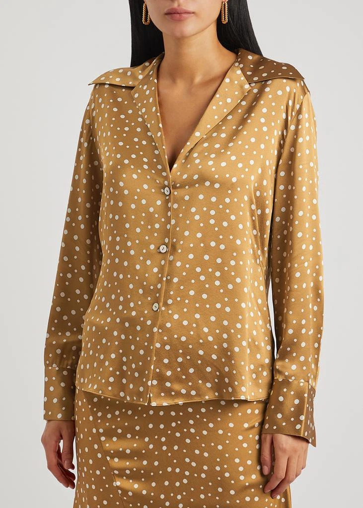 商品Vince|Caramel polka-dot silk-satin blouse,价格¥3620,第2张图片详细描述