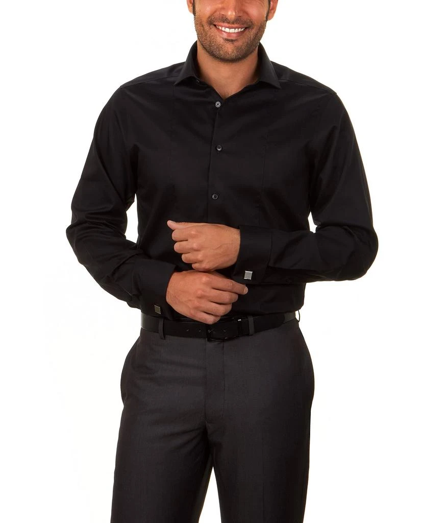 商品Calvin Klein|Dress Shirt Slim Fit Non Iron Herringbone French Cuff,价格¥327,第2张图片详细描述