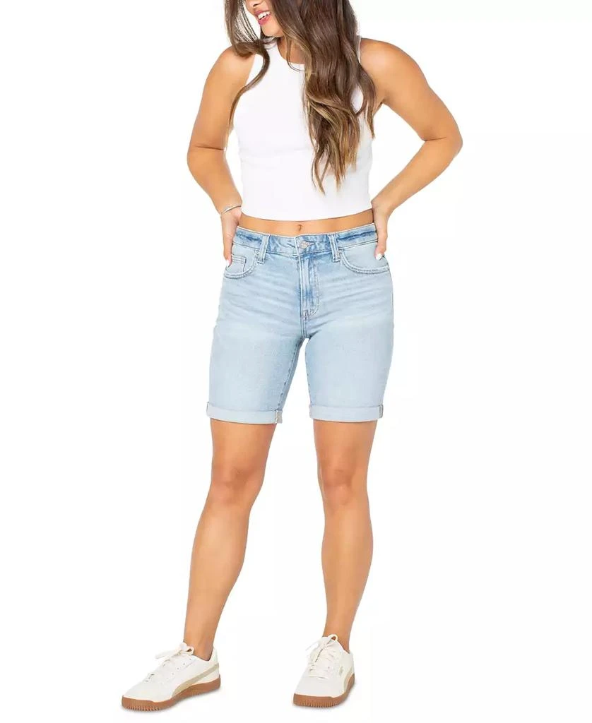 商品Celebrity Pink|Juniors' Cuffed Hem Bermuda Denim Shorts,价格¥135,第5张图片详细描述