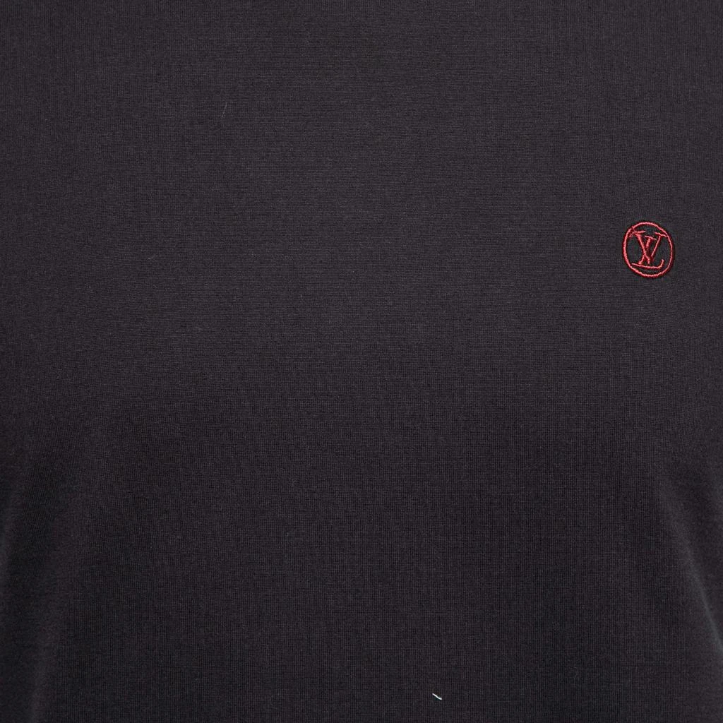 商品[二手商品] Louis Vuitton|Louis Vuitton Black Cotton Logo Embroidered Short Sleeve T-Shirt S,价格¥1448,第3张图片详细描述