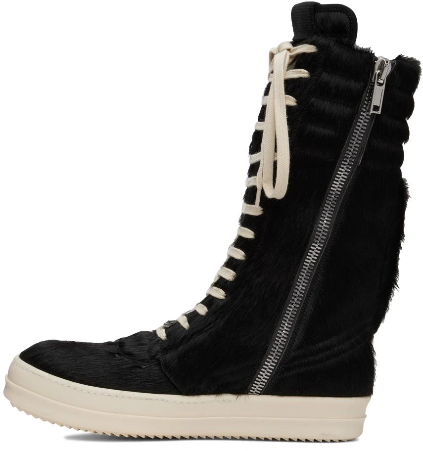 商品Rick Owens|Black Cargobasket Pony Hair Sneakers,价格¥6654,第3张图片详细描述