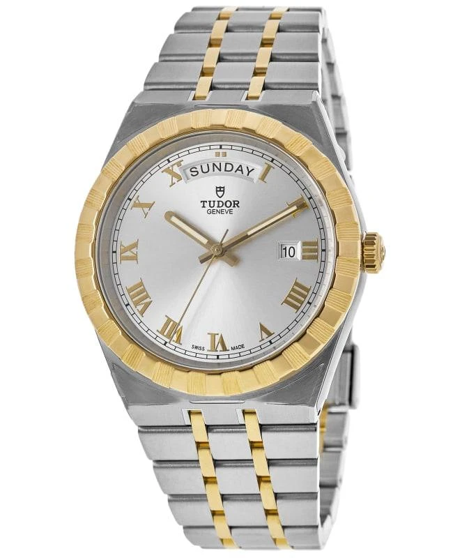 商品Tudor|Tudor Royal Automatic Silver Dial Yellow Gold Bezel Steel Unisex Watch M28603-0001,价格¥28080,第1张图片