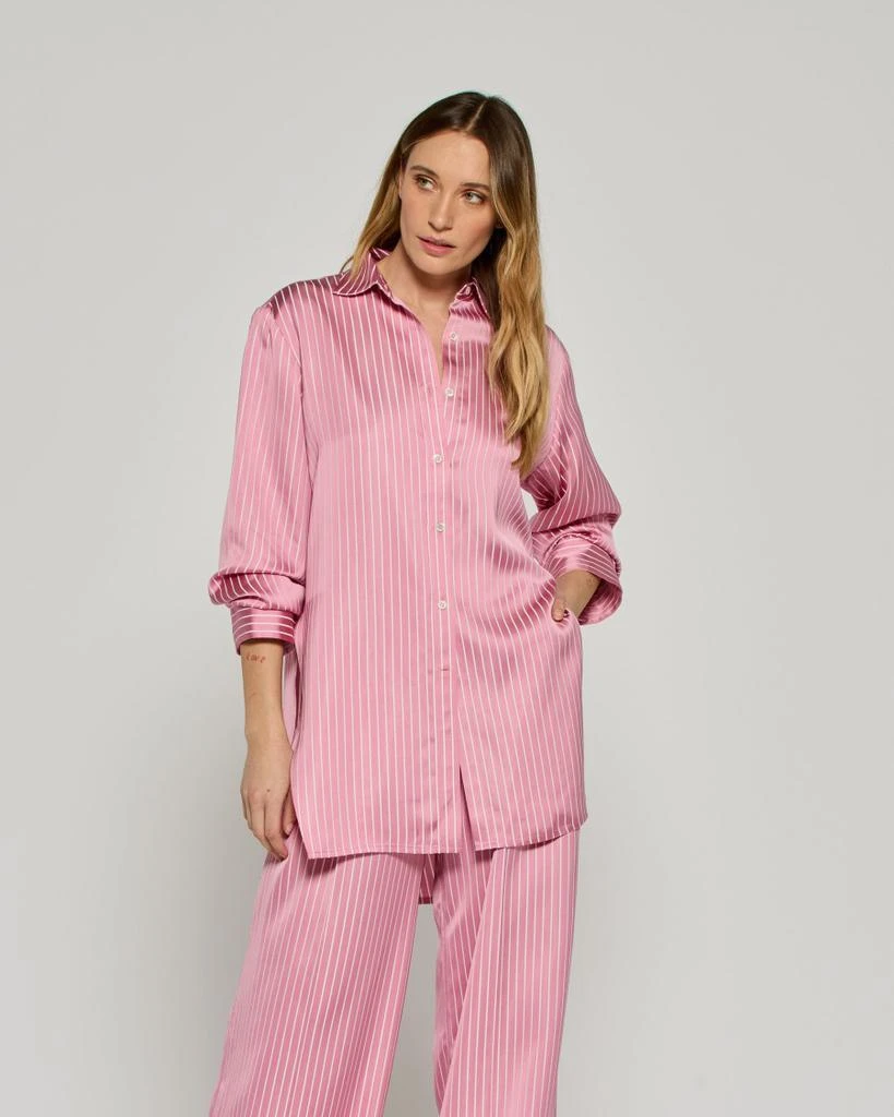 商品Serena Bute|Satin Stripe Open Back Shirt - Pink,价格¥3406,第2张图片详细描述