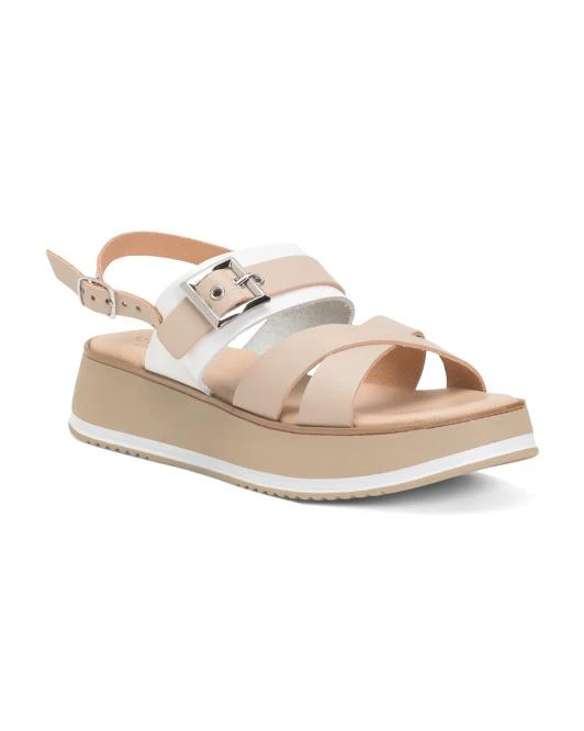 商品CARLO PERA|Made In Italy Leather Cross Band Sandals,价格¥214,第1张图片