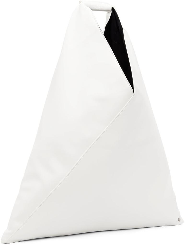 White Faux-Leather Triangle Tote商品第2张图片规格展示