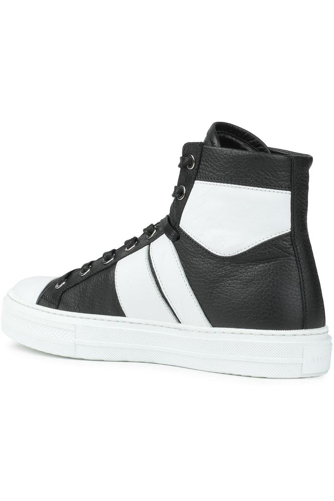 Two-tone textured-leather high-top sneakers商品第3张图片规格展示