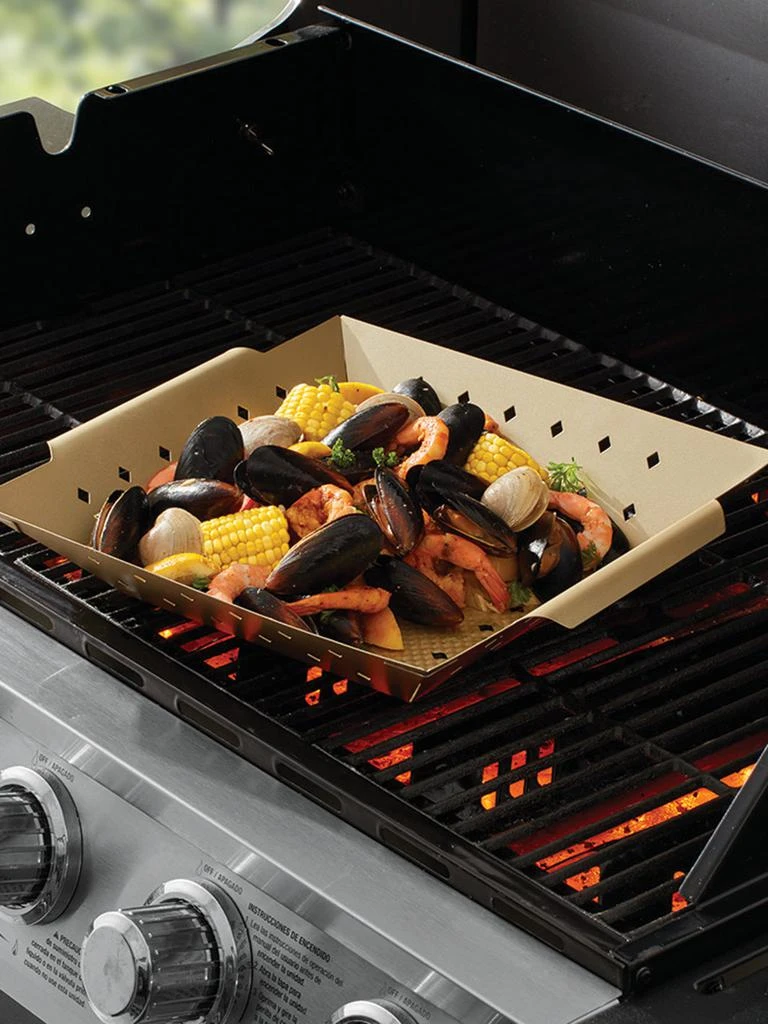 商品Mr. Bar-B-Q|Embossed Vintage Gold Grill Wok,价格¥189,第2张图片详细描述