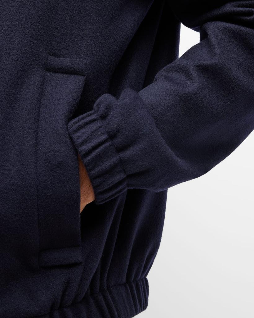 Men's Wool-Cashmere Zip Bomber Jacket商品第5张图片规格展示