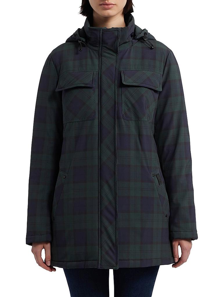Hunter Blackwatch Plaid Packable Hooded Jacket - Jackets Hunter Blackwatch Plaid Packable Hooded Jacket - Jackets