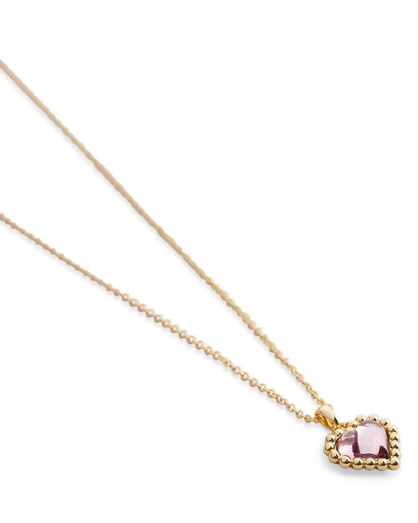 Harlyyn Crystal Heart Pendant Necklace in Gold Tone, 16.5"-18.5"商品第3张图片规格展示
