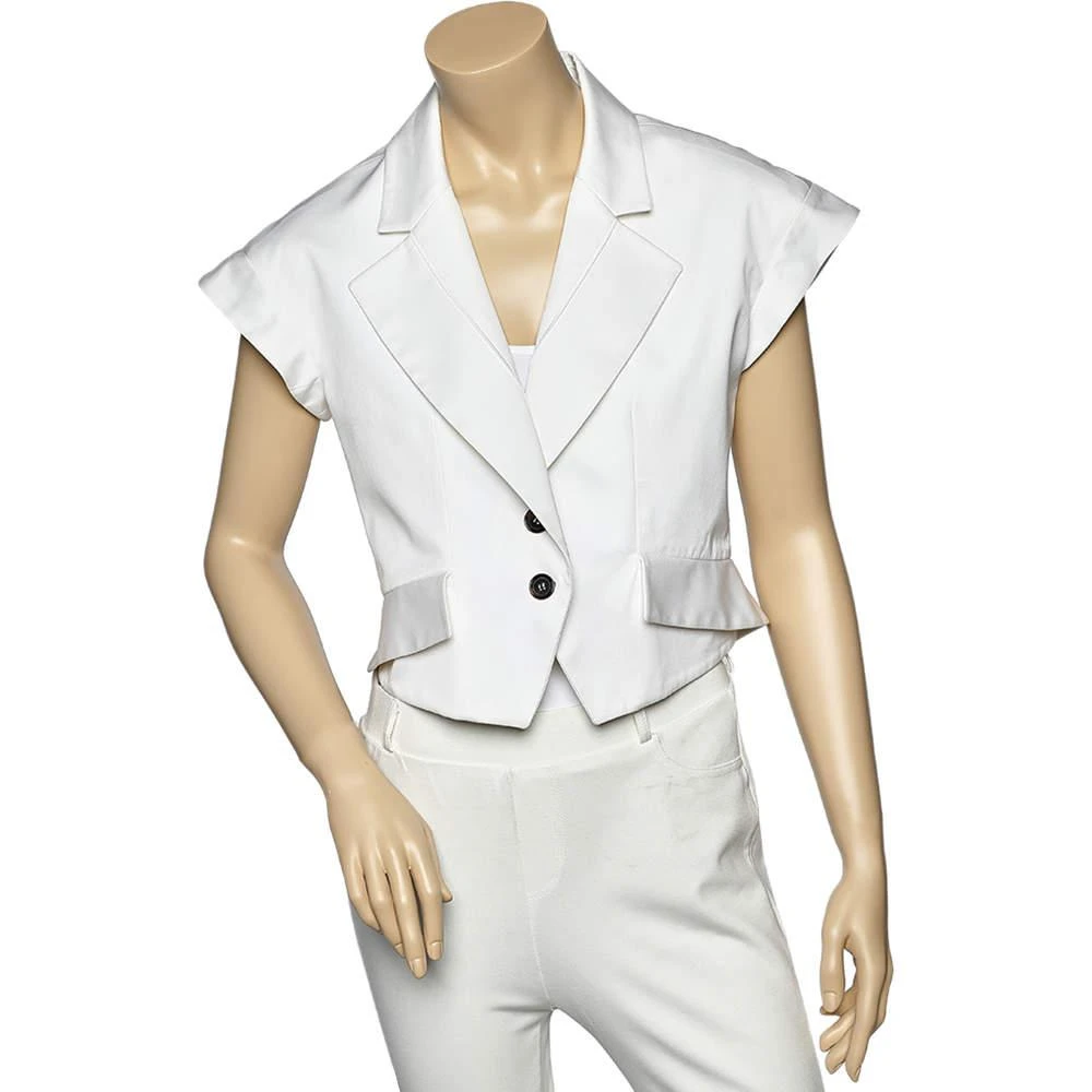 商品[二手商品] Celine|Celine Off-White Cotton Button Front Vest M,价格¥1114,第1张图片