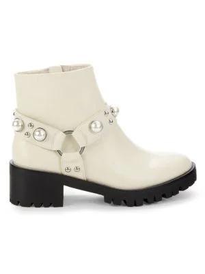 商品Karl Lagerfeld Paris|Pixie Embellished Moto Booties,价格¥372,第1张图片