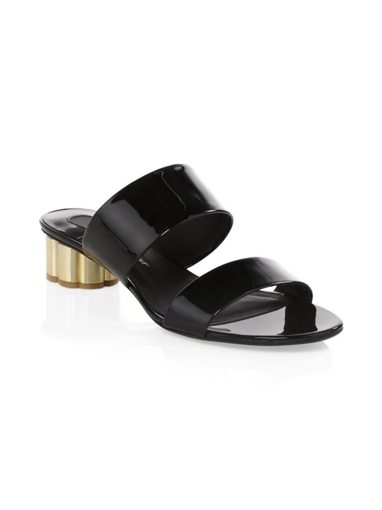 商品Salvatore Ferragamo|Belluno Leather Two-Band Slide,价格¥1713,第2张图片详细描述