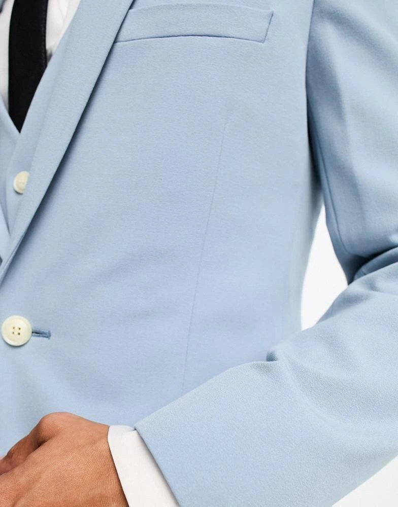 商品ASOS|ASOS DESIGN wedding super skinny suit jacket in pale blue,价格¥235,第2张图片详细描述