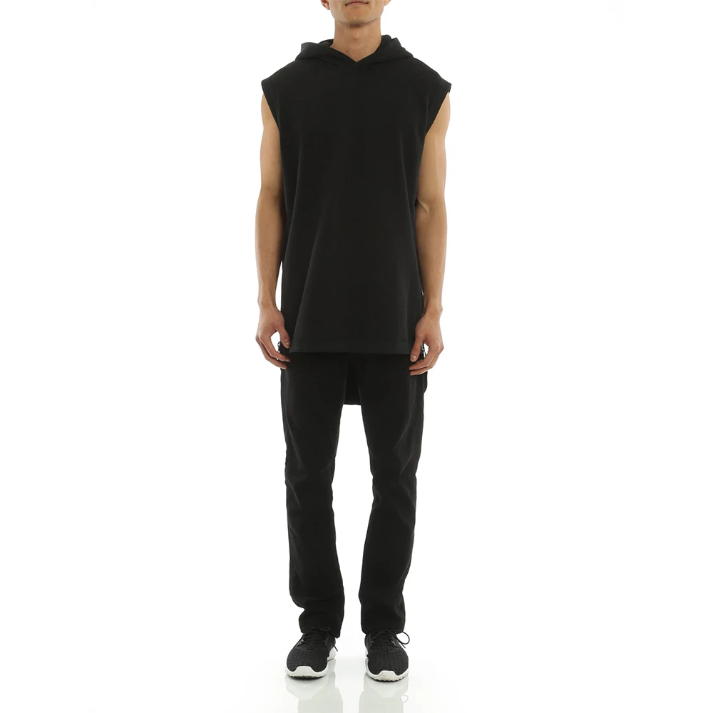 GIVENCHY 男士黑色棉质大码侧面拉链细节和不规则下摆无袖连帽卫衣 16S7219653-001 商品