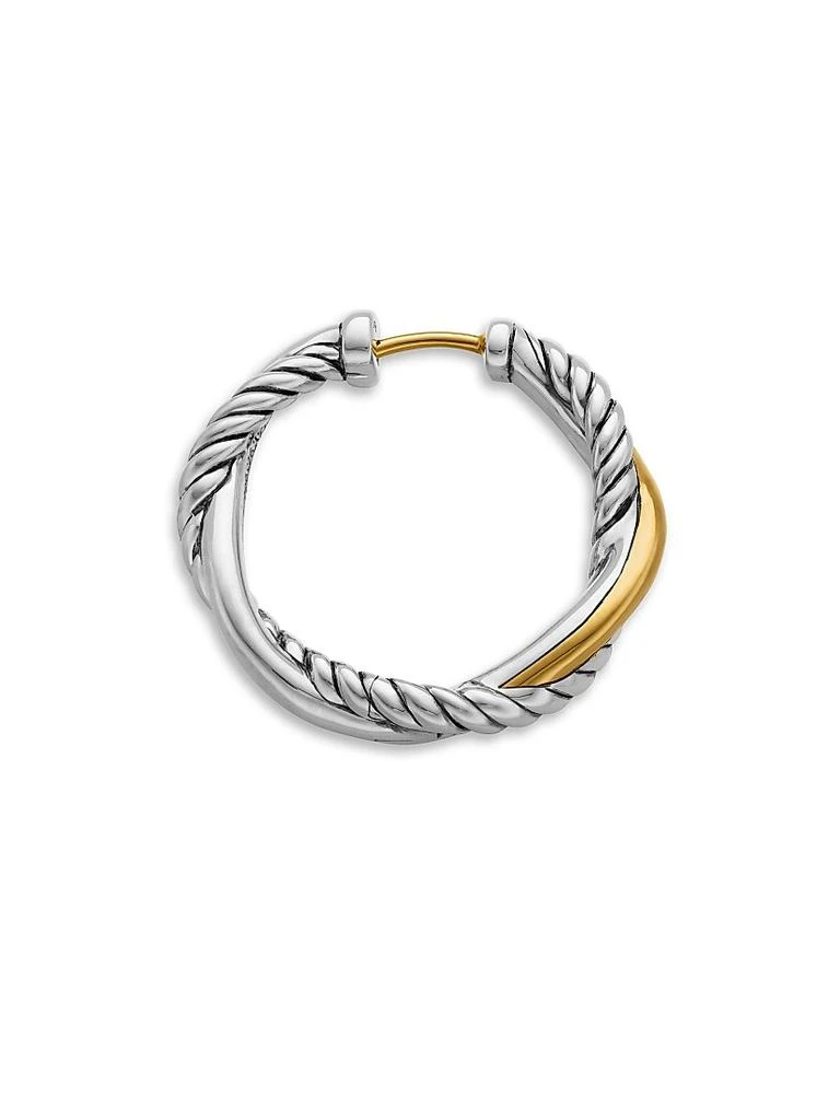 商品David Yurman|Petite Infinity Hoop Earrings in Sterling Silver with 14K Yellow Gold, 17.3MM,价格¥5363,第3张图片详细描述
