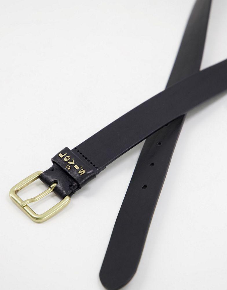 Levi's leather logo belt loop belt in black商品第3张图片规格展示