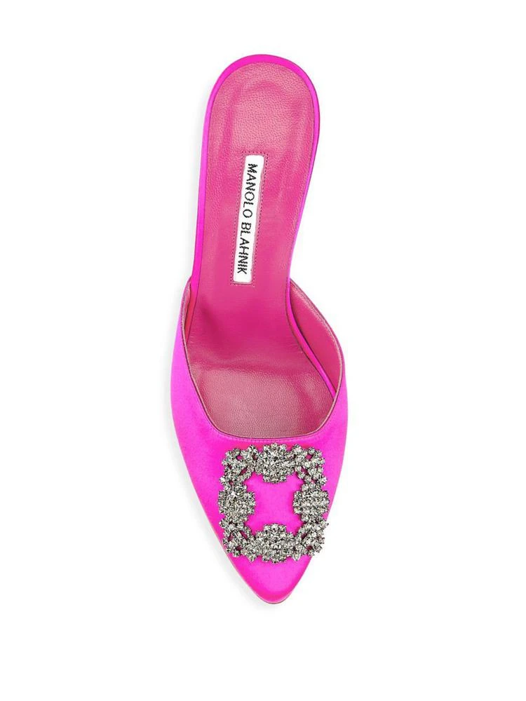 商品Manolo Blahnik|Manolo Blahnik - Hangisi 70 Embellished Satin Mules,价格¥4987,第4张图片详细描述