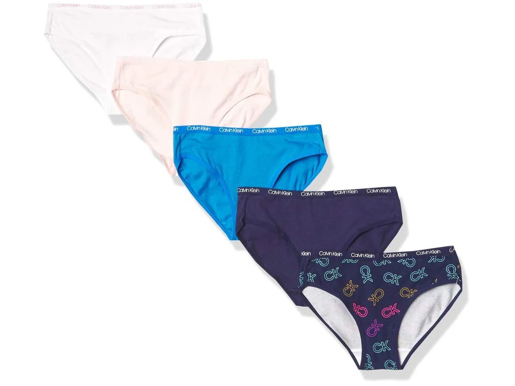 商品Calvin Klein|Girls' Underwear Cotton Bikini Panty, 5 Pack,价格¥179,第1张图片