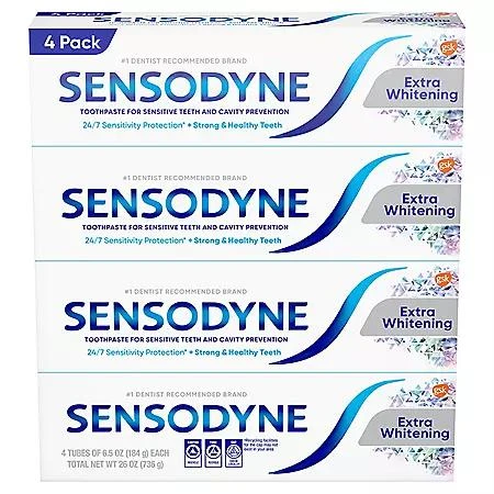 商品Sensodyne|Sensodyne Extra Whitening Toothpaste, 6.5 oz., 4 pk.,价格¥219,第1张图片